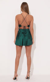 Fit and Flare Dress in Green